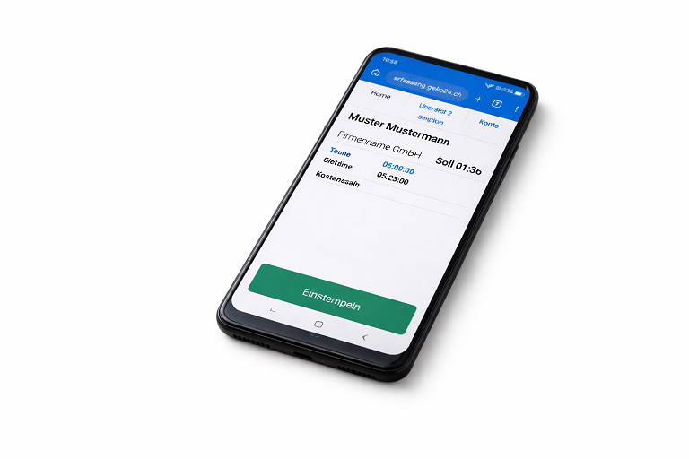 Geko24 Zeiterfassungssystem - Einfache und übersichtliche Benutzeroberfläche